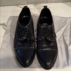 Women’s M. Gemi Black Leather Studded Dress Shoes